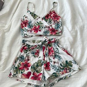 Floral two piece linen set